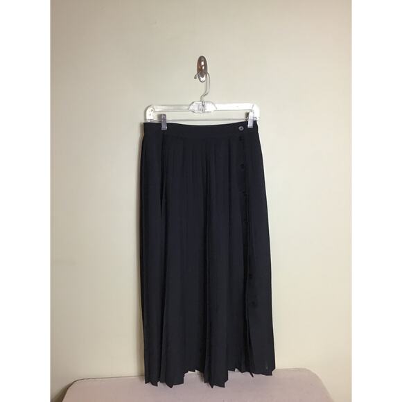 Vintage Women Pleated  Mid length Black Skirt Sz. 10 Portara By Bruestle EUC - Picture 4 of 9